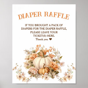 Poster Panneau Pastel Citrouille Chute Baby shower Déchet