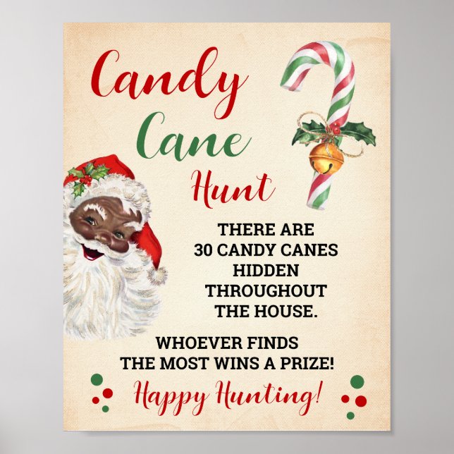 Poster Panneau père Noël Sucre de canne Hunt Christmas Ga (Devant)
