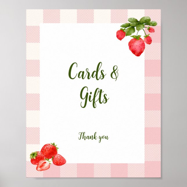 Poster Panneau personnalisable Berry First Birthday (Devant)