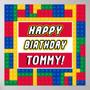 Poster Panneau personnalisable de fête d'anniversaire Bri