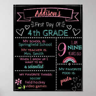 Poster Panneau personnalisable de premier jour d'école TO