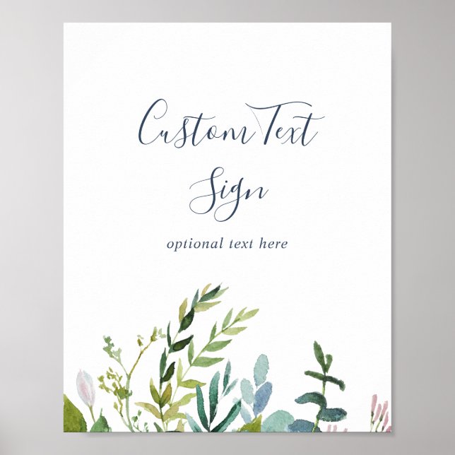 Poster Panneau personnalisé avec texte pour verdure estiv (Devant)