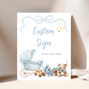 Poster Panneau personnalisé Baby Shower Carrosse Coquette
