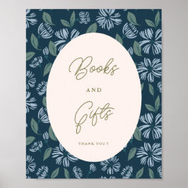 Poster Panneau personnalisé Baby shower floral de fleurs 