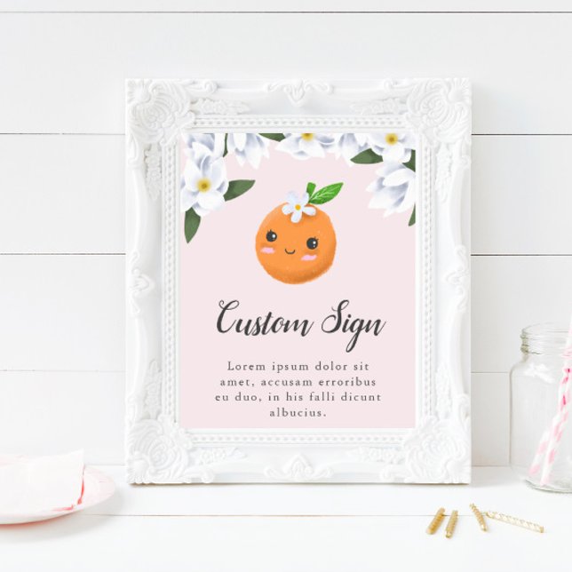 Poster Panneau personnalisé Baby shower rose petit croûte (Créateur téléchargé)