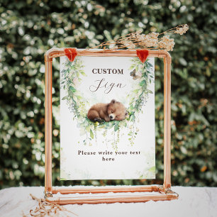 Poster Panneau personnalisé Boy Baby Shoy Boy Woodland
