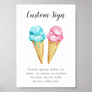 Poster Panneau personnalisé de la crème glacée Genre de l