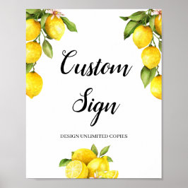 Poster Panneau personnalisé été citron agrume créez vous-