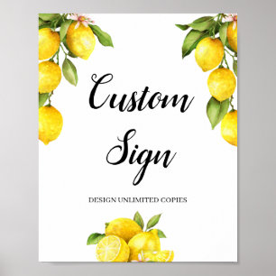 Poster Panneau personnalisé été citron agrume créez vous-