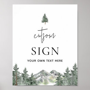 Poster Panneau personnalisé modifiable à thème Mountain W