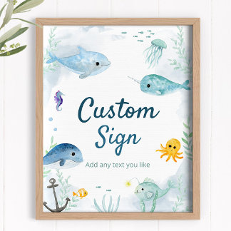 Poster Panneau personnalisé pour la fête sous-marine