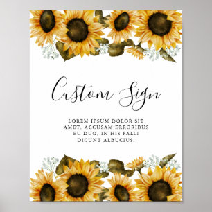 Poster Panneau personnalisé Sunflower Party
