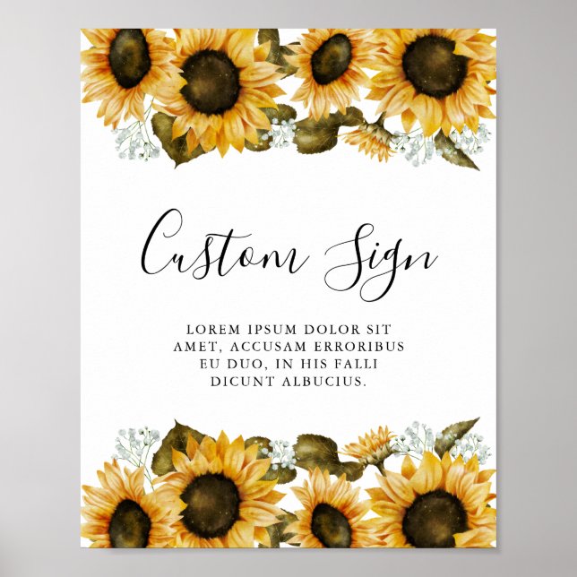 Poster Panneau personnalisé Sunflower Party (Devant)