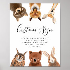 Poster Panneau personnalisé Woodland Party