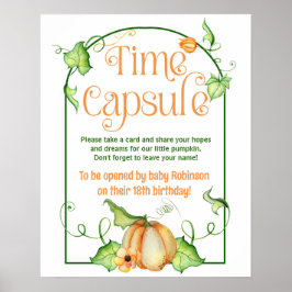 Poster Panneau Petit Citrouille temps Baby shower temps