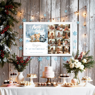 Poster Panneau photo de la première année bleu Onederland