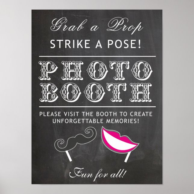 Poster Panneau Photomaton - prenez une craie de prop (Devant)