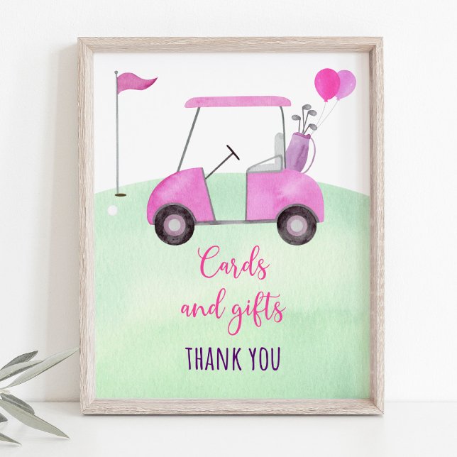 Poster Panneau Pink Golf Cartes et cadeaux d'anniversaire (Créateur téléchargé)