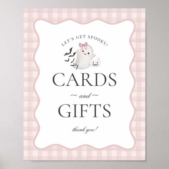 Poster Panneau Pink Pastel Little Boo Fantômes Cartes & C (Devant)