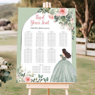 Poster Panneau Pink Sage Green Quinceañera