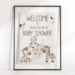 Poster Panneau pour Baby Shower Animaux de la Nurserie du