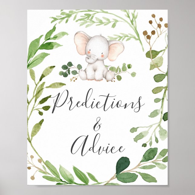 Poster Panneau Prédictions et conseils pour le Baby showe (Devant)