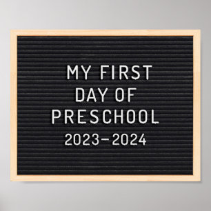 Poster Panneau premier jour de maternelle premier jour d'