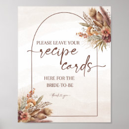 Poster Panneau Recette Boho Pampas Grass