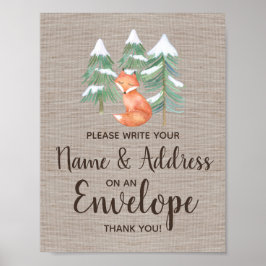 Poster Panneau Renard de la Forêt d'Hiver Adressez une En