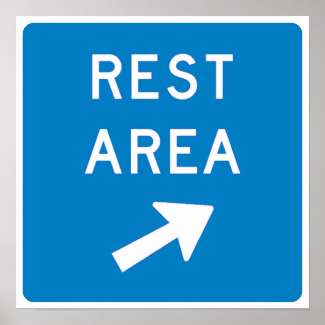 Poster Panneau routier de la région du repos (Devant)