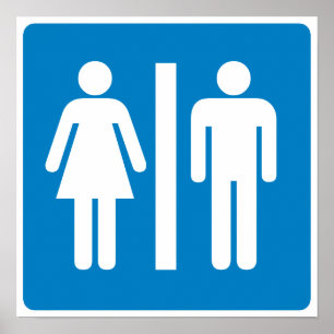 Poster Panneau routier Installations de toilettes