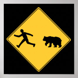 Poster Panneau routier - Ours