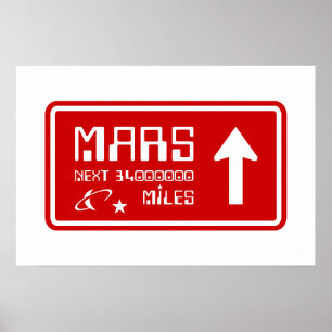 Poster Panneau routier pour Mars