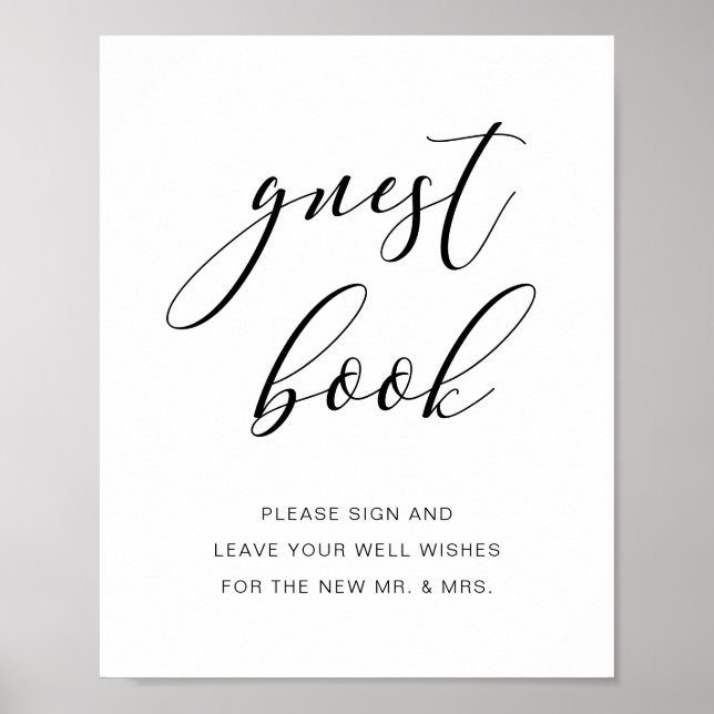 Poster Panneau Rustique Mariage Guestbook Script manuscri (Devant)