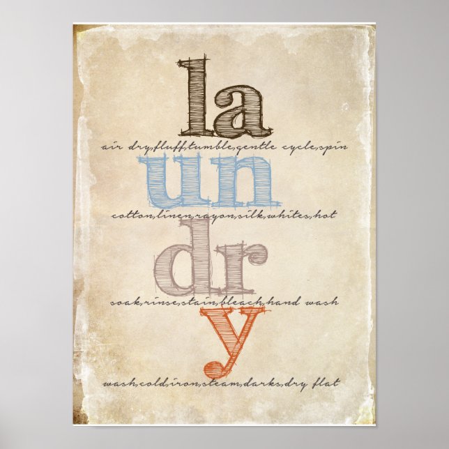 Poster Panneau Salle de blanchisserie (Devant)