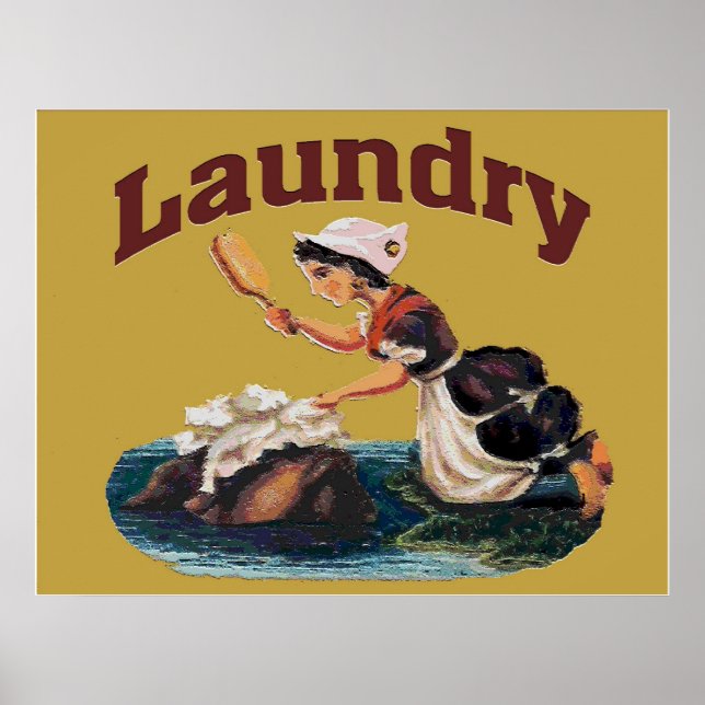 Poster Panneau Salle de blanchisserie (Devant)