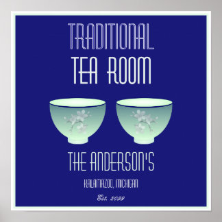 Poster Panneau Salle de thé Elégante main dessinée Teacup