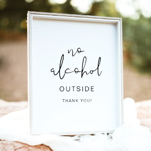 Poster Panneau Sans Alcool Extérieur, Mariage Moderne Min
