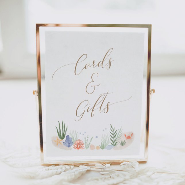 Poster Panneau sous le Baby shower de mer Cartes et cadea (Créateur téléchargé)