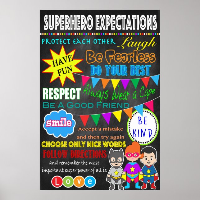 Poster Panneau Super Hero Classroom (Devant)