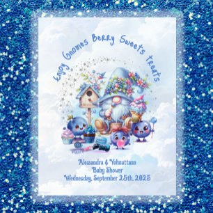 Poster Panneau Table Blueberry Gnome thème Baby shower