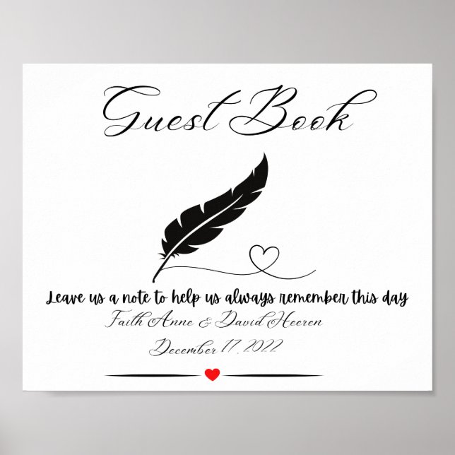 Poster Panneau Table du livre d'invité (Devant)