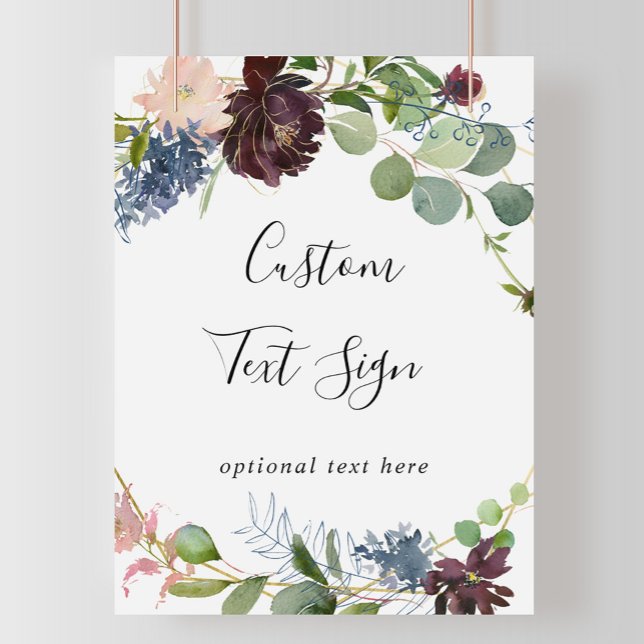 Poster Panneau texte personnalisé Floral et Verdure de Bo (Créateur téléchargé)