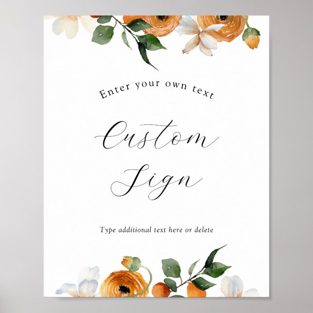 Poster Panneau Texte personnalisé Orange Blossoms (Devant)
