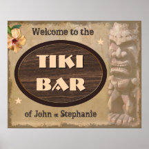 Panneau Tiki vintage avec votre ou vos nom(s)