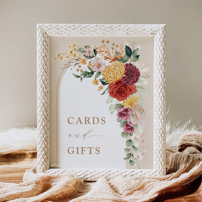 Poster Panneau tropical boho floral Cartes et Cadeaux rus (Créateur téléchargé)
