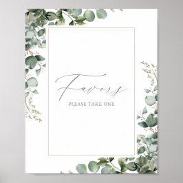 Poster Panneau vert Baby shower Eucalyptus Faveurs