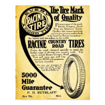 Panneau vintage de pneus - Racine Tire Company