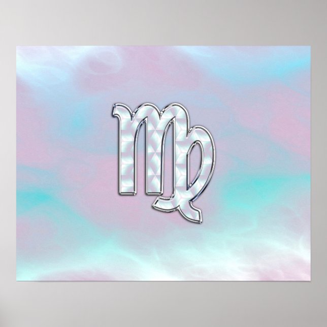 Poster Panneau Virgo Zodiac sur Pastels Mère de Perle (Devant)