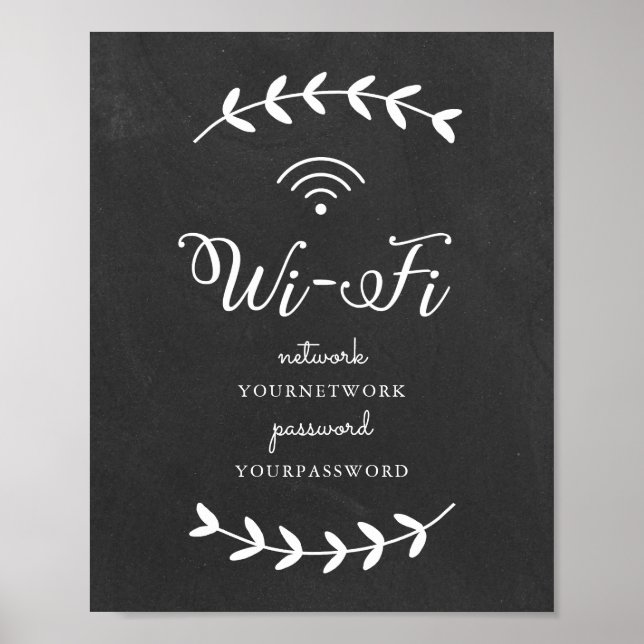 Poster Panneau Wi-Fi thématique Chalkboard (Devant)